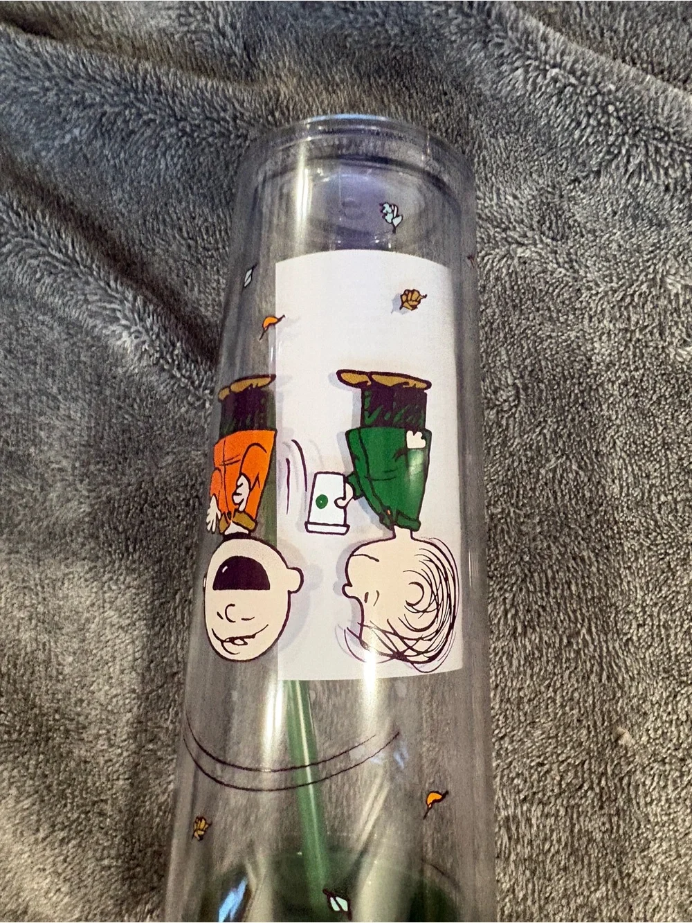 Starbucks Peanuts Green Fall Tumbler - Reusable Cup with Straw BNWT